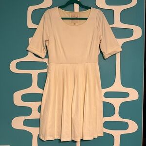 Cream/White pleated ModCloth Dress for work/date night